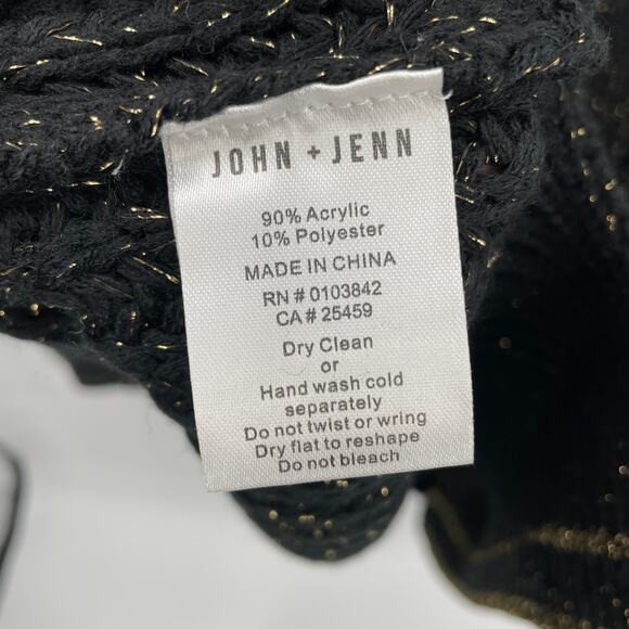John & Jenn Evereve NWT Black Fabio Sweater with Gold Shimmer // M - Picture 12 of 12